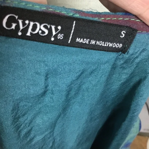 Gypsy 05 Silk Blue Green Midi Dress S - Picture 8 of 8